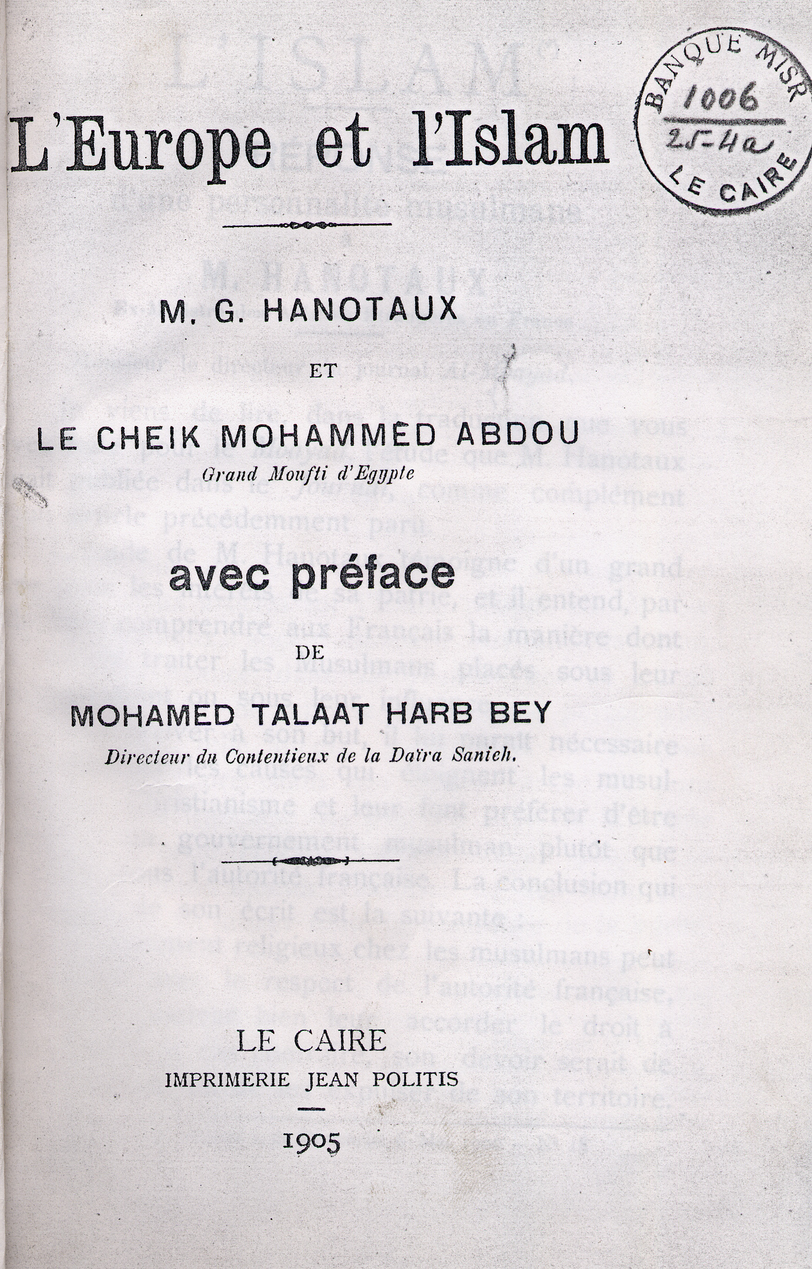 L’Europe et l’Islam